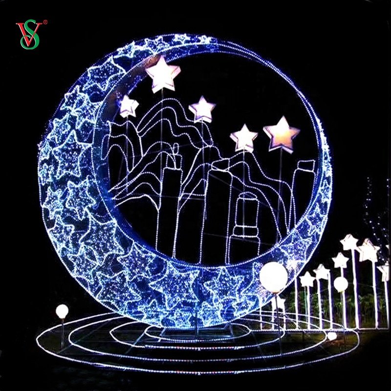 Hot Eid Mubarak Ramadan Decoration LED 2D Pole Street Outdoor Decor