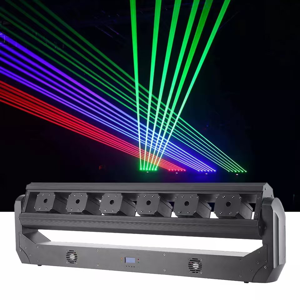 Professional Club Dj Lights Lazer 6 Eyes Rgb 3in1 Beam Strobe Matrix Marquee Dmx Moving Head Laser Light