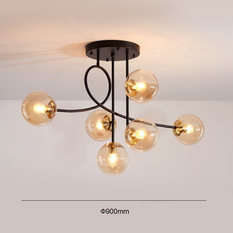 Supply Low Price 6 Heads Creative Glass Ball Ceiling Pendant Light for Living Room Dining Room