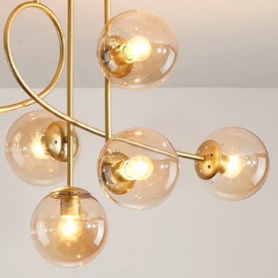 Supply Low Price 6 Heads Creative Glass Ball Ceiling Pendant Light for Living Room Dining Room