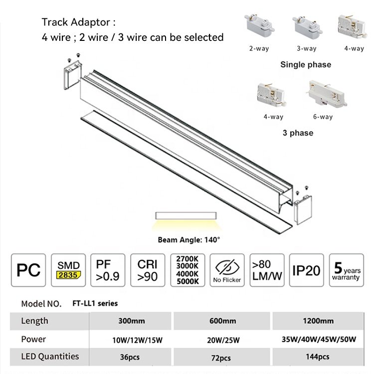 Led Strip Track Light Linear Aluminum Grille High Bay Outdoor Spot Led Magnetic Floor Linear Light 50W