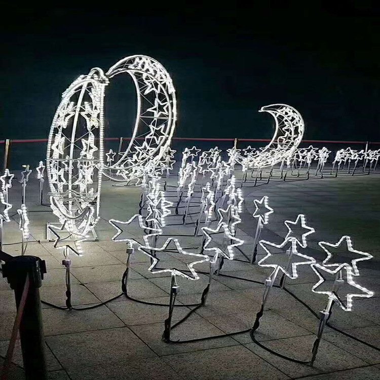 LED Moon Arch Pattern Light Decoration Light Outdoor 2D 3D Decoration Light