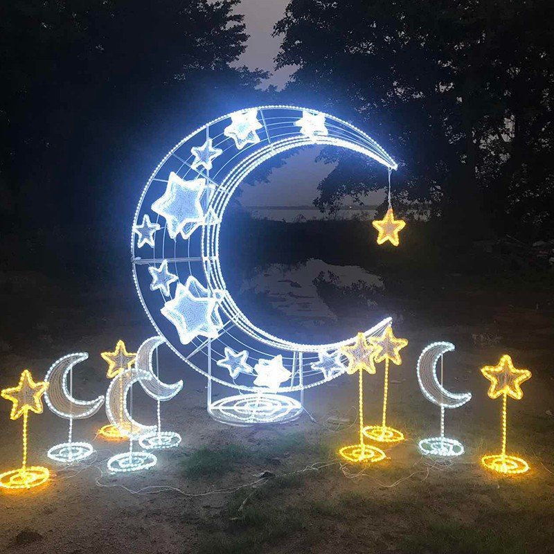 LED Moon Arch Pattern Light Decoration Light Outdoor 2D 3D Decoration Light