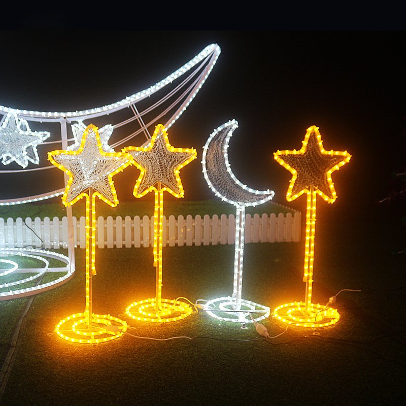 LED Moon Arch Pattern Light Decoration Light Outdoor 2D 3D Decoration Light
