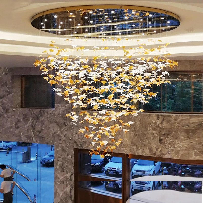 Multi-shape Customized Shapes Maple Leaf Beautiful Modern Ceiling Decoration Restaurant Chandelier Pendant Light