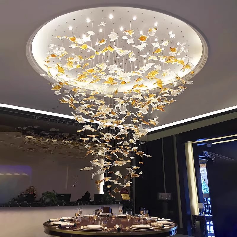 Multi-shape Customized Shapes Maple Leaf Beautiful Modern Ceiling Decoration Restaurant Chandelier Pendant Light