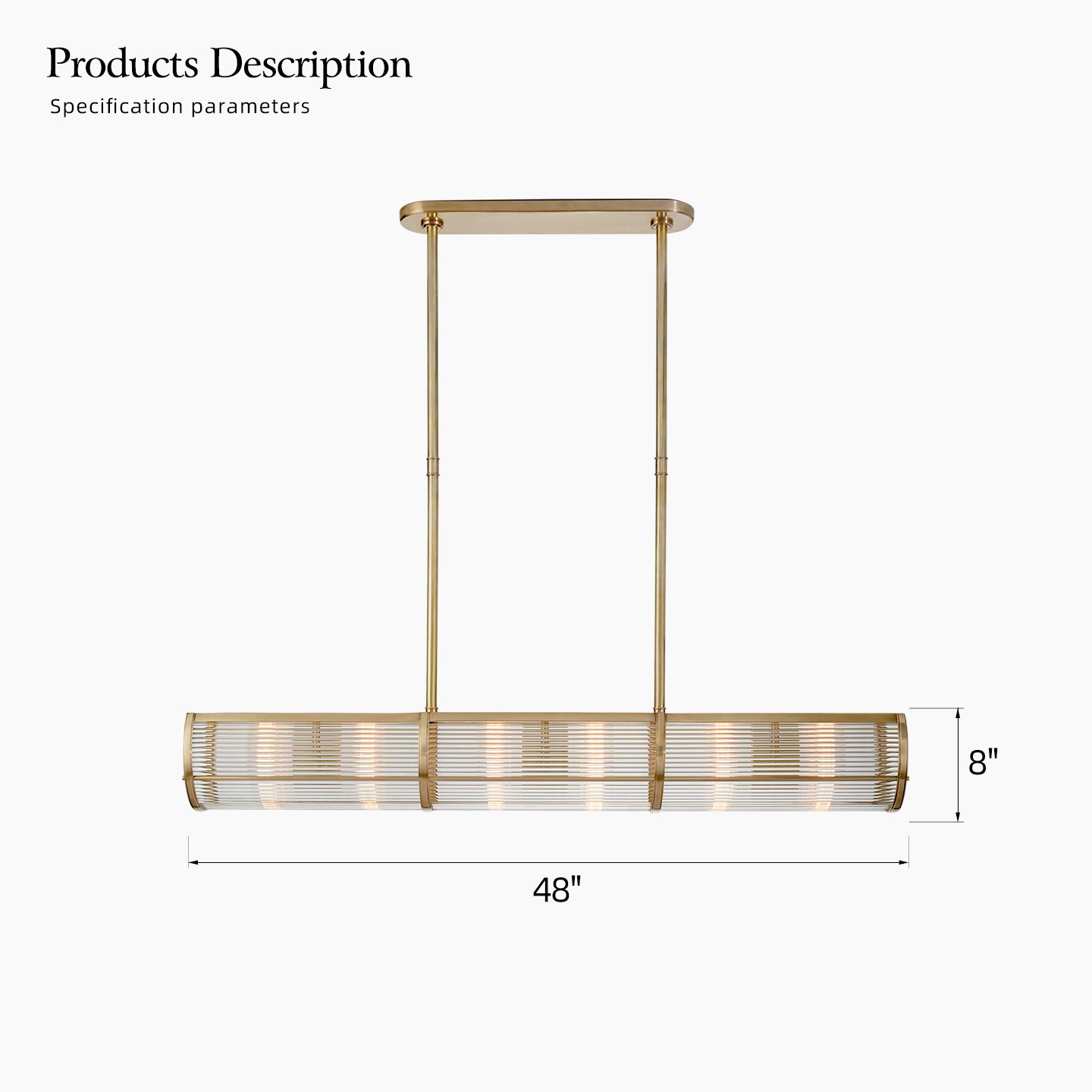 Custom Modern Nordic Creative American Simple Retro Villa Restaurant Island Linear Pendant Light Linear Strip Chandelier