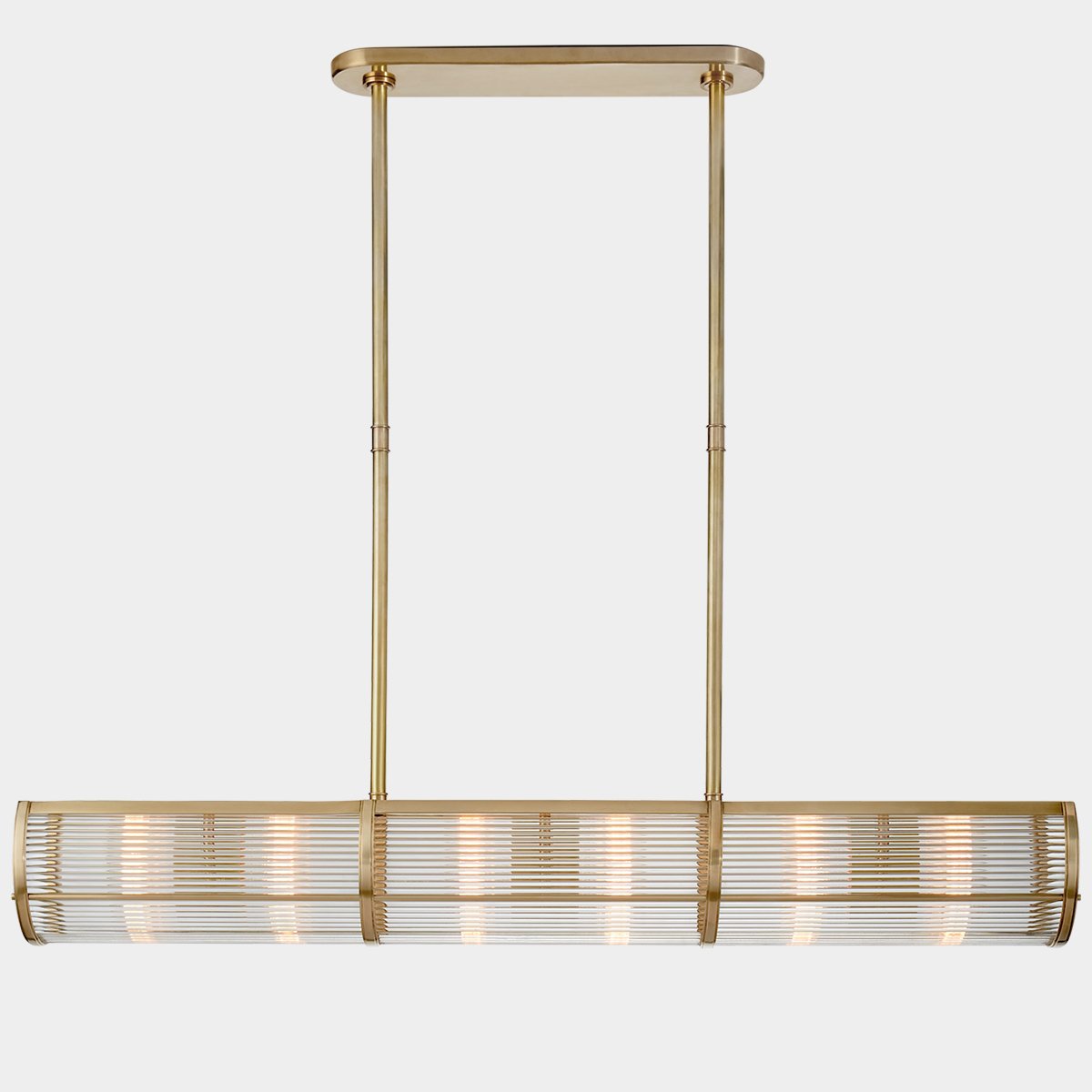Custom Modern Nordic Creative American Simple Retro Villa Restaurant Island Linear Pendant Light Linear Strip Chandelier