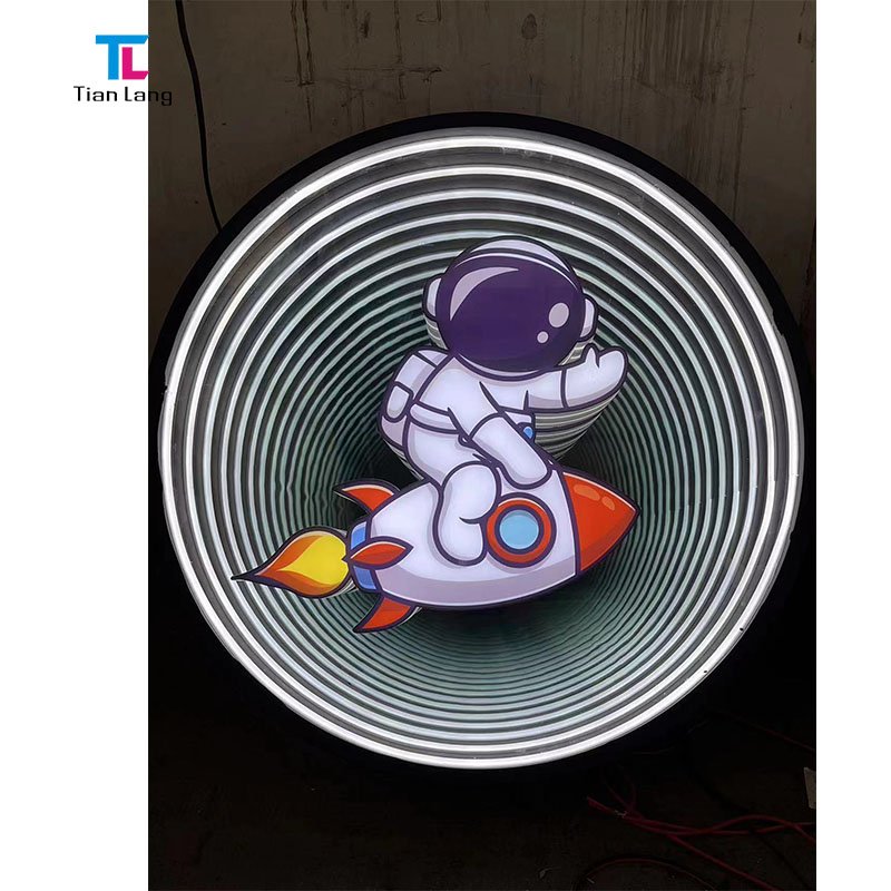 Customization bar Decoration Acrylic LED Illusion Infinity Mirror 3d Unlimited Abyss Mirror Tea Table