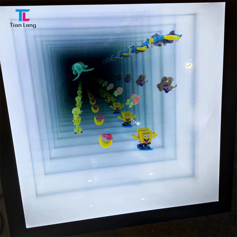 Customization bar Decoration Acrylic LED Illusion Infinity Mirror 3d Unlimited Abyss Mirror Tea Table