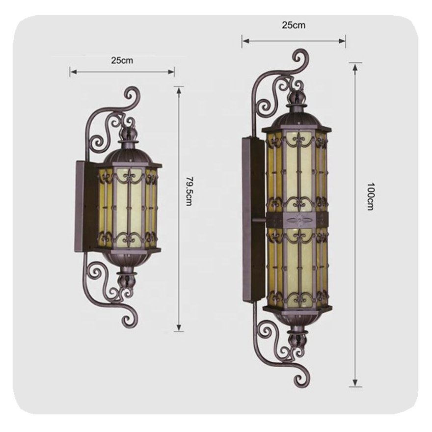 New European-style Outdoor Lighting Wall Mounting Die Cast Aluminum Material Antique Retro Waterproof Hot Garden Courtyard Lamp