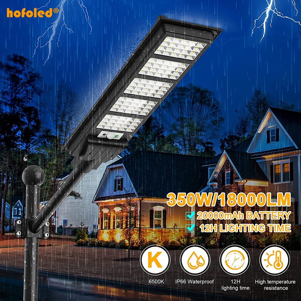 Hofoled Competitive Price Solar Powered Garden Lamp 50w 100w 150w 200w 250w 300w Led Street Outdoor Solar Lights