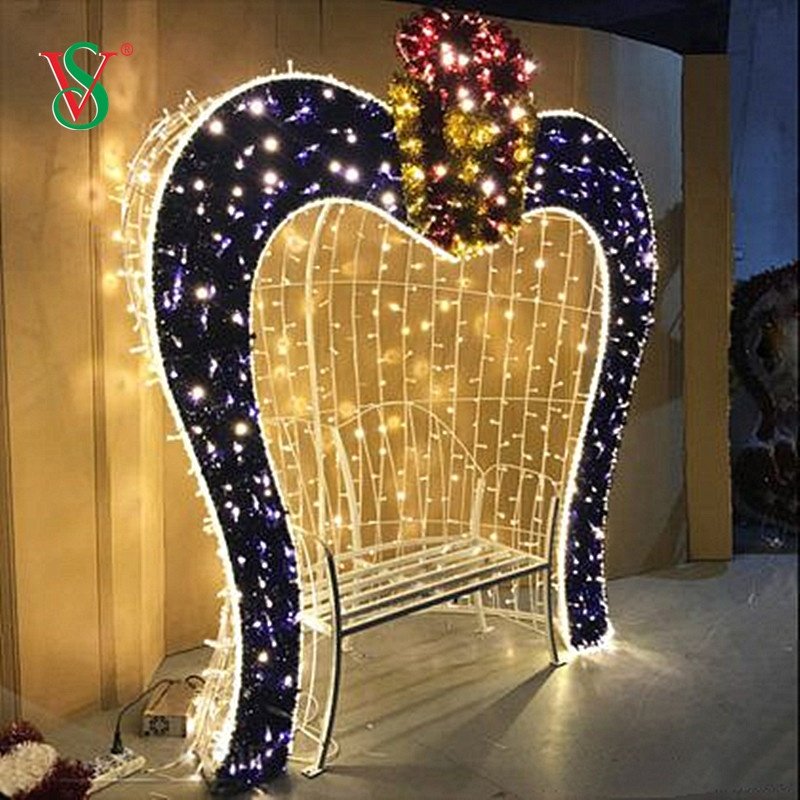 Commercial City Street Decoration Giant Red 3D Heart Shape Motif Light for Valentine's Day Decoration Wedding Decoration