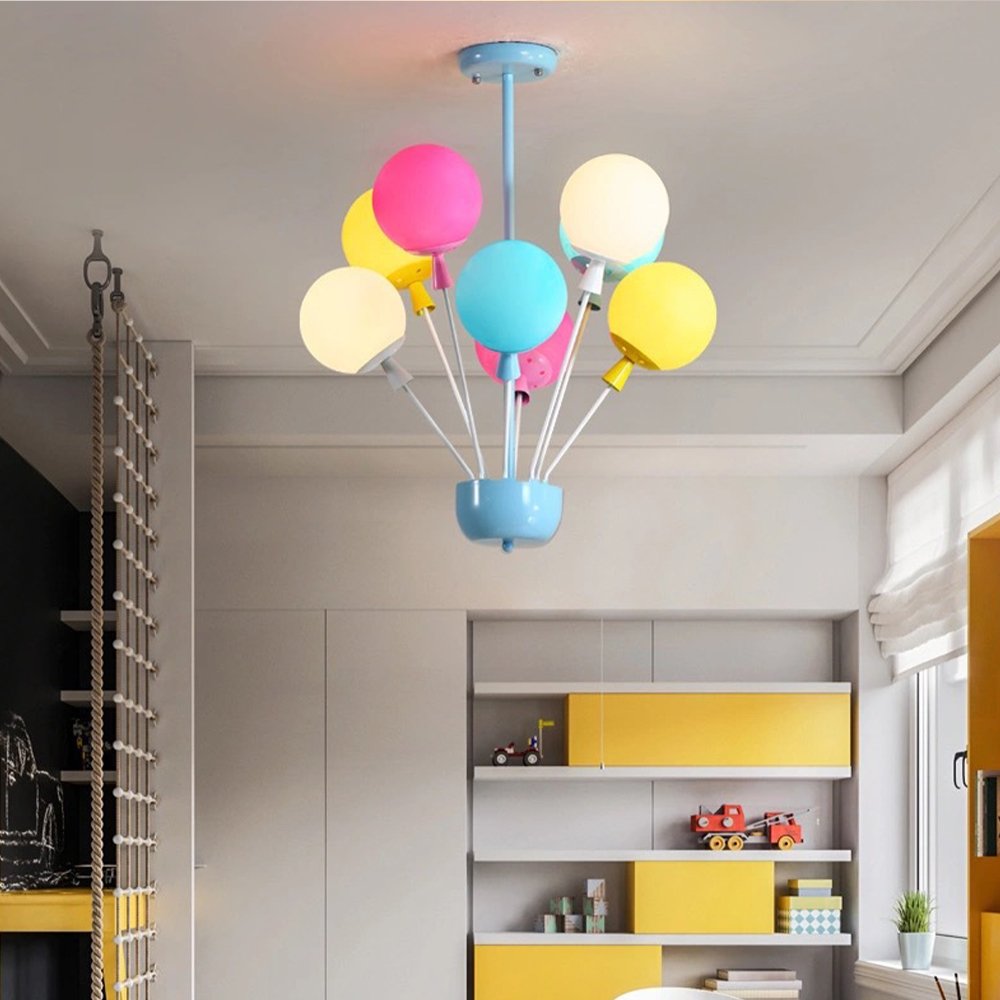 Colorful Balloons Children's Room Chandelier Eye protection Three Colors Change Light Early Education Center Bedroom Chandelier