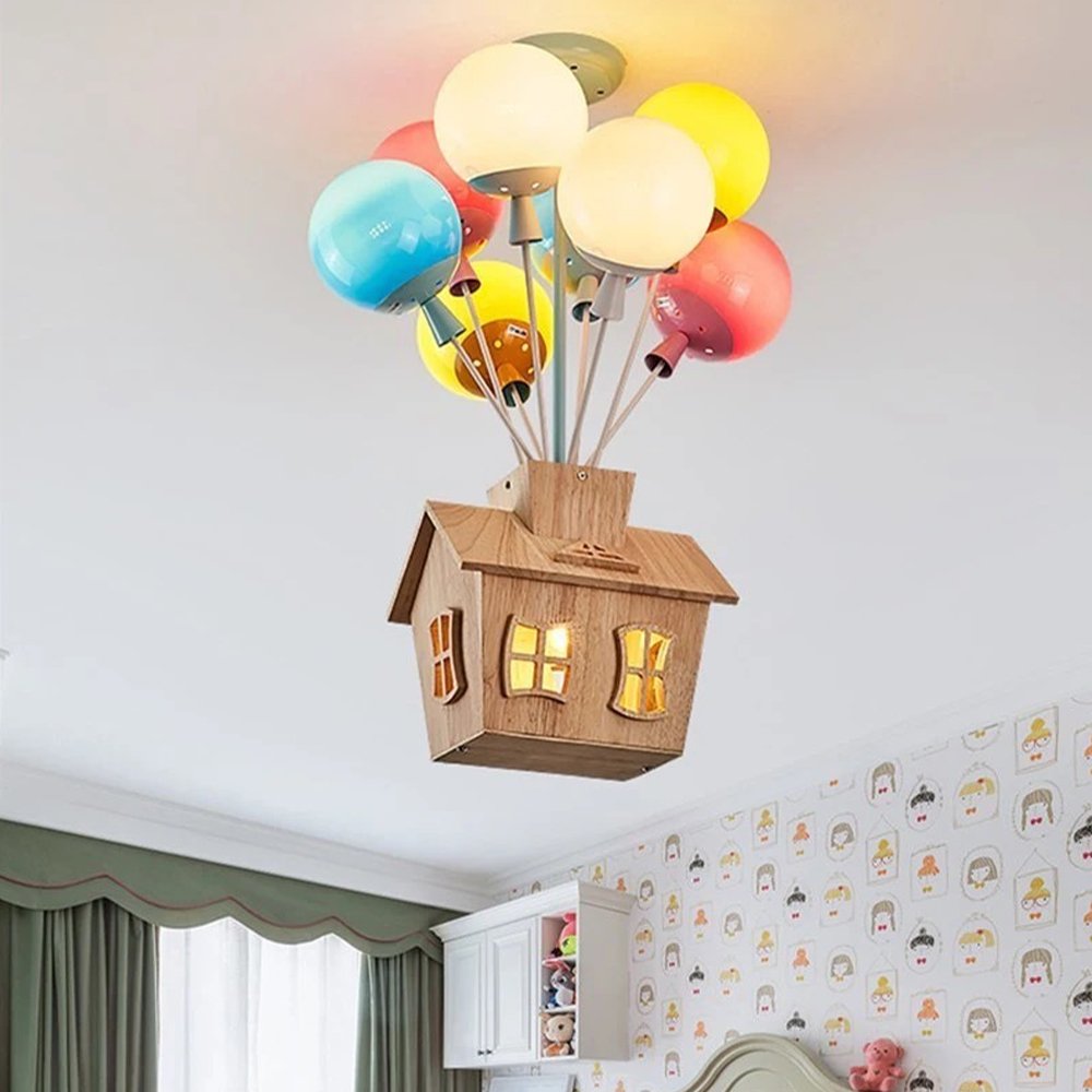Colorful Balloons Children's Room Chandelier Eye protection Three Colors Change Light Early Education Center Bedroom Chandelier