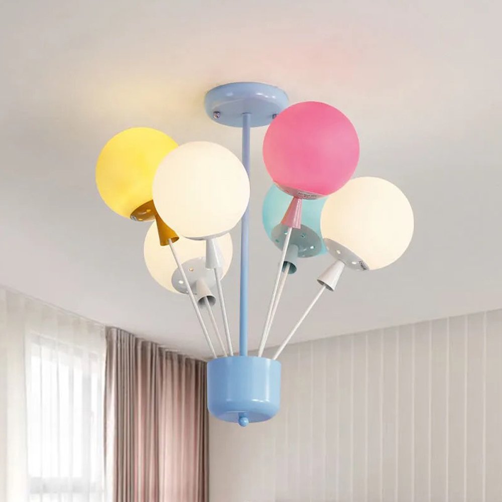 Colorful Balloons Children's Room Chandelier Eye protection Three Colors Change Light Early Education Center Bedroom Chandelier
