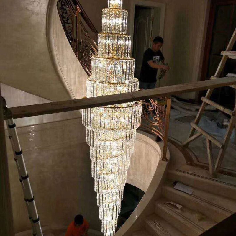 5 Meters Long Modern Crystal Modern Stair Staircase Chandelier