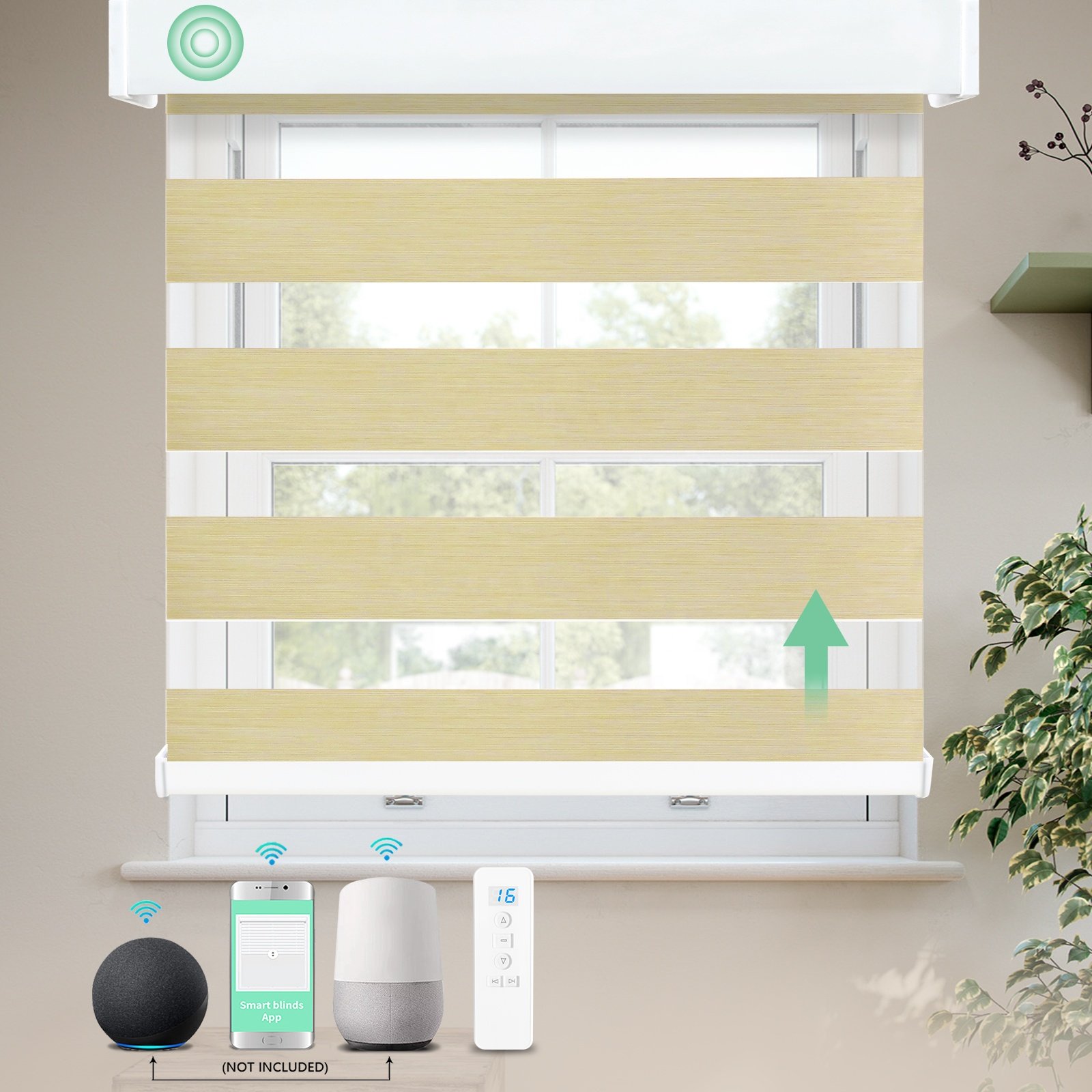 Hot Selling Electric Smart Zigbee Tuya Automatic Double Layer Blackout Motorized Zebra Blinds for Window Made in China
