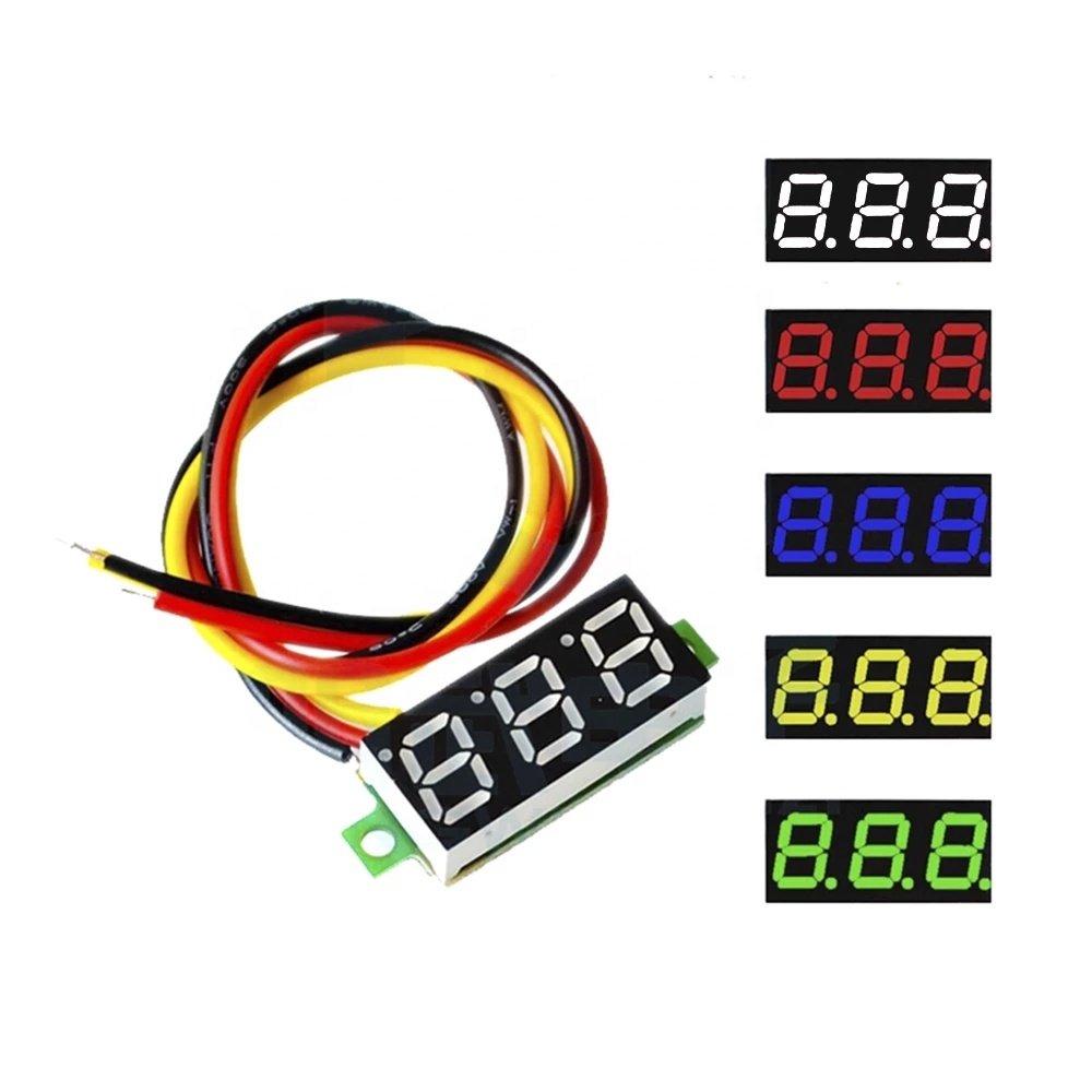 0.28 Inch DC LED Digital Voltmeter 0-100V Voltage Meter Auto Car Mobile Power Voltage Tester Detector 12V Red Green Blue Yellow