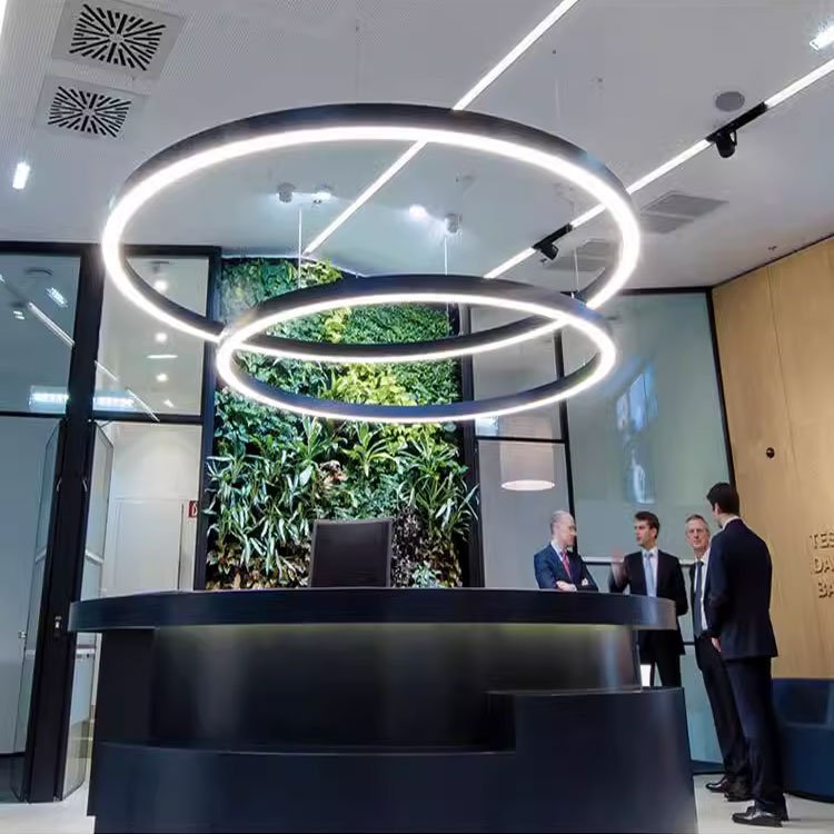 Indoor Supermarket Ip20 Led Tubes Aluminum Chandeliers Modern Ceiling Pendant Lights Exhibition Lighting Led Batten Linear Light
