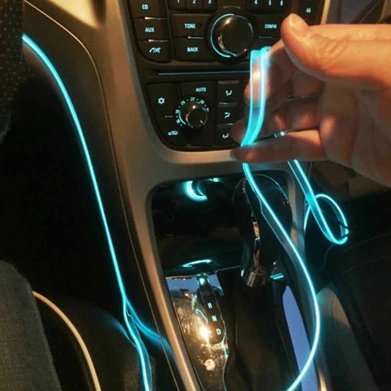 5 Meter Car Styling Cold Light Ambience Lamp Line Car Lights Waterproof 5m Neon Light 12v Flexible El Wire for Car