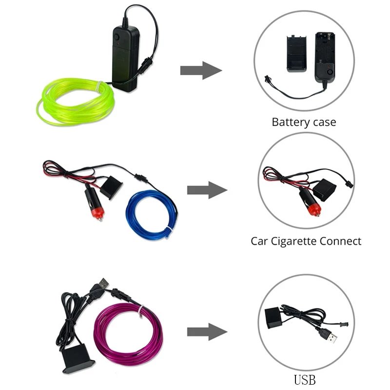 5 Meter Car Styling Cold Light Ambience Lamp Line Car Lights Waterproof 5m Neon Light 12v Flexible El Wire for Car