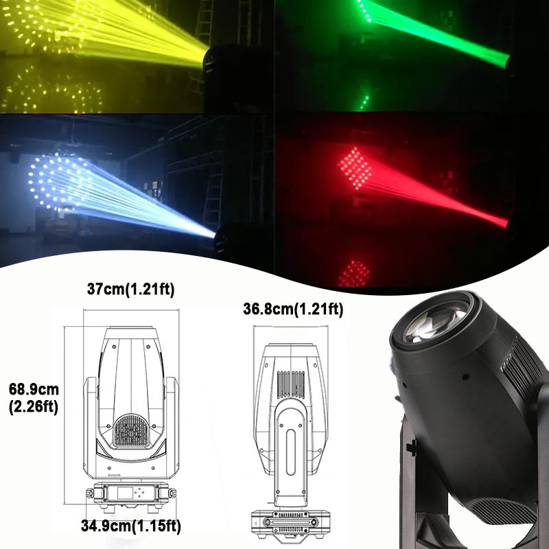 Grace 380W Beam Spot Wash 3in1 Hybrid Performances Moving Head Stage Light With CMY