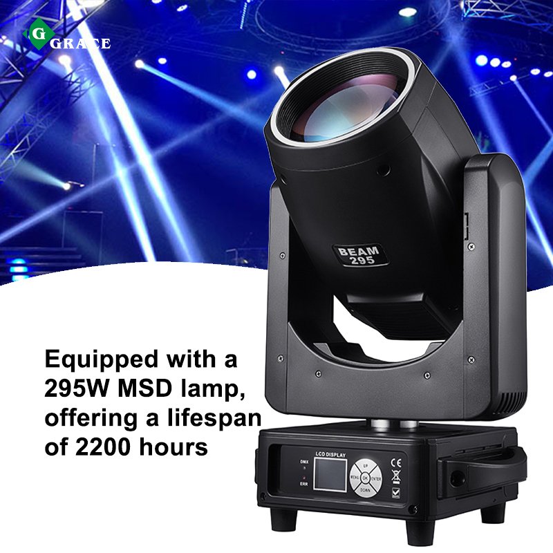 Igracelite 295W Beam MovingHead Ktv Nightclub Move Head Disco Stage Light with Ring/Strip/Halo Light