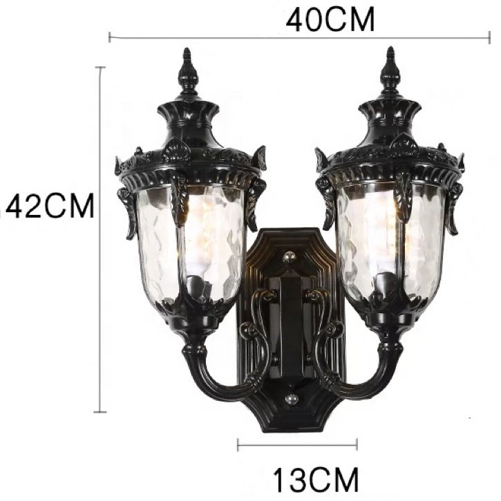 Double Headed Outdoor Waterproof Wall Lamp, European Style Antique Anti Rust Corridor, Corridor, Wall Light for Home Outdoor