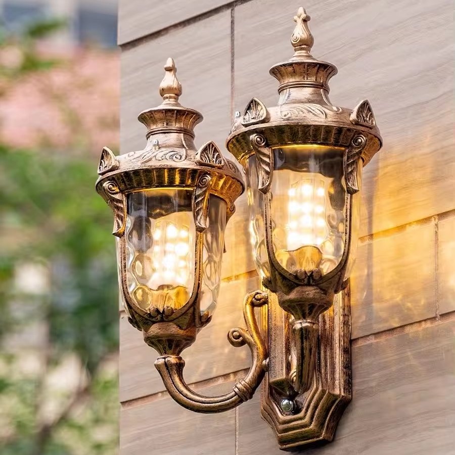 Double Headed Outdoor Waterproof Wall Lamp, European Style Antique Anti Rust Corridor, Corridor, Wall Light for Home Outdoor