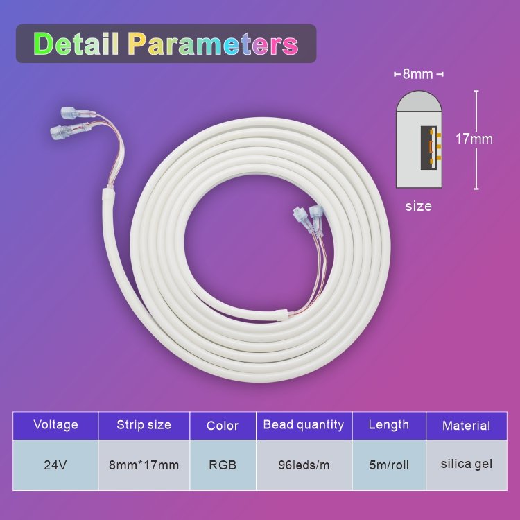 Super Bright Flexible 96Leds Smart Rgb 24V Rgbic Neon Outdoor Waterproof Cob Smart Led Strip Light