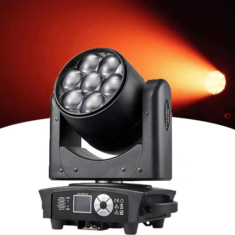 LED Mini Bee Eye 7X40W RGBW 4in1 Rotation Len Zoom Wash Beam Moving Head Dj Disco bar Club Ktv Stage Lighting