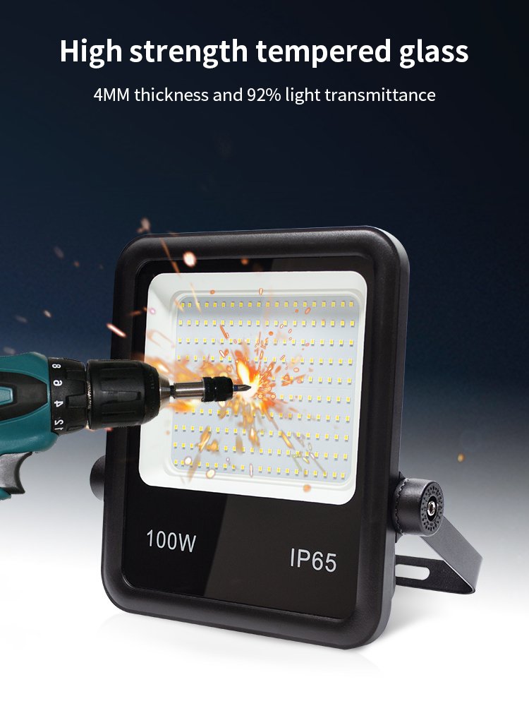 High Power SMD Beads 2000W 1000W 800W 600W 300W 200W 100W IP65 Black White Body Industrial LED Flood Light Garden Projector