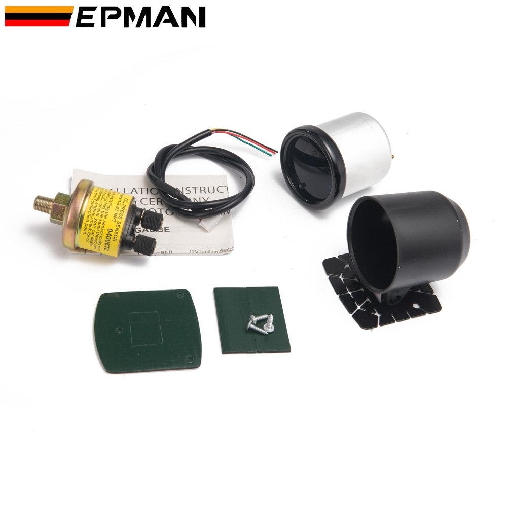Car 52mm 2" Universal Oil Press Gauge Auto Oil Pressure Meter LED With Sensor and Gauge POD AD-GA52OILP