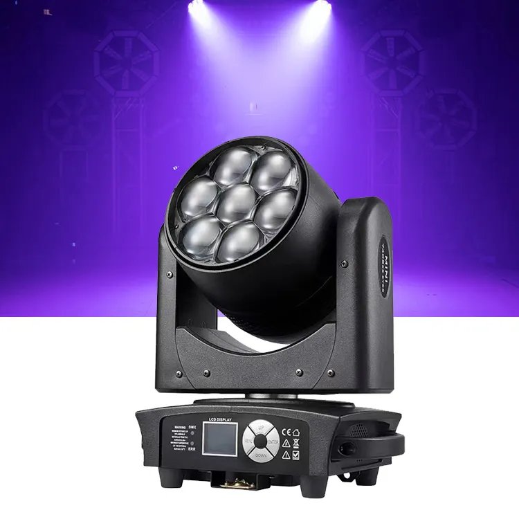 Zoom Moving Head Mini 7x40w Rgbw 4in1 Moving Head Wash Beam Sound Activated Master-slave Control Led Stage Light