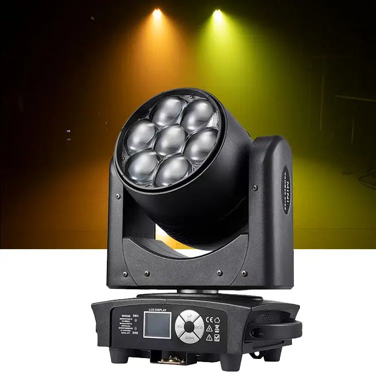 Zoom Moving Head Mini 7x40w Rgbw 4in1 Moving Head Wash Beam Sound Activated Master-slave Control Led Stage Light