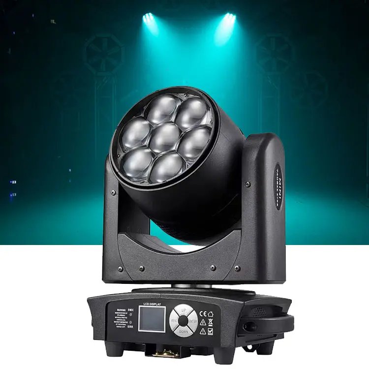Zoom Moving Head Mini 7x40w Rgbw 4in1 Moving Head Wash Beam Sound Activated Master-slave Control Led Stage Light
