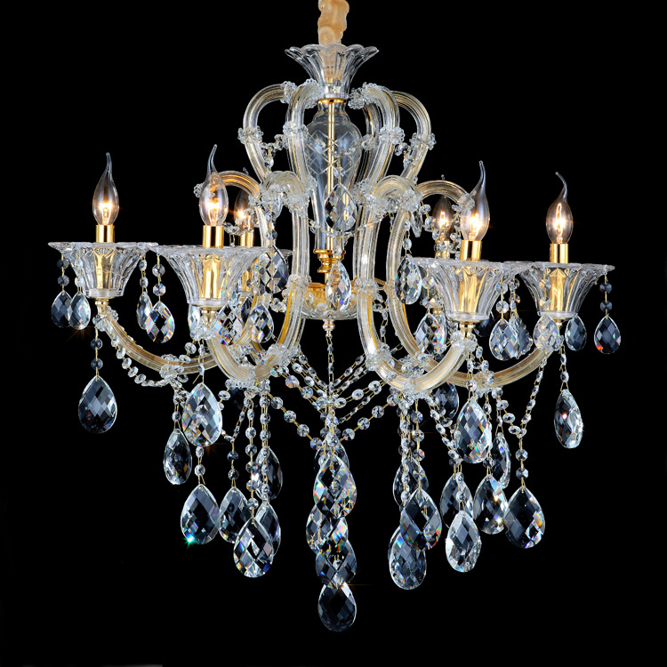 Modern European Gold Extra Large Foyer Lobby Led Ceiling Pendant Lamp Wedding Crystal Candle Chandeliers