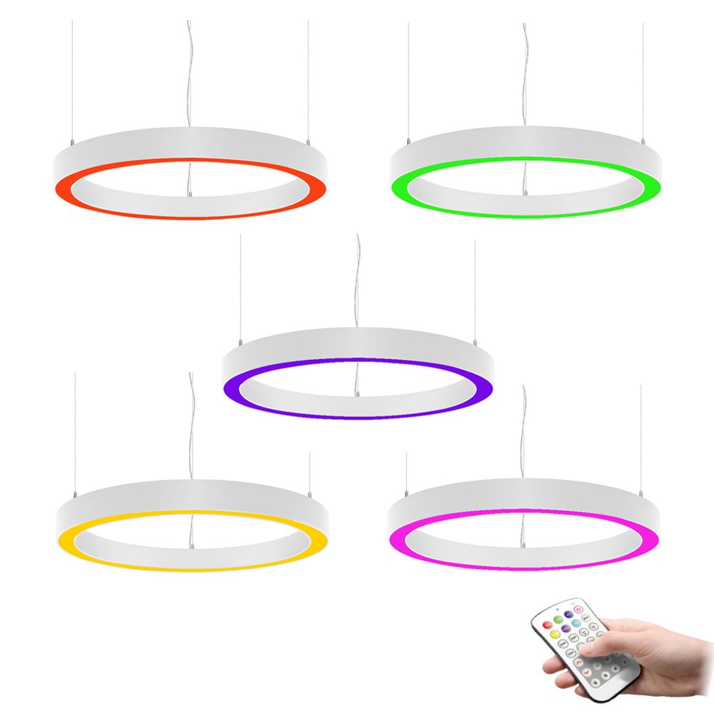 New Arrival RGB Aluminum Circle Light Suspended Chandelier RGB Ring Light for Coffee Store