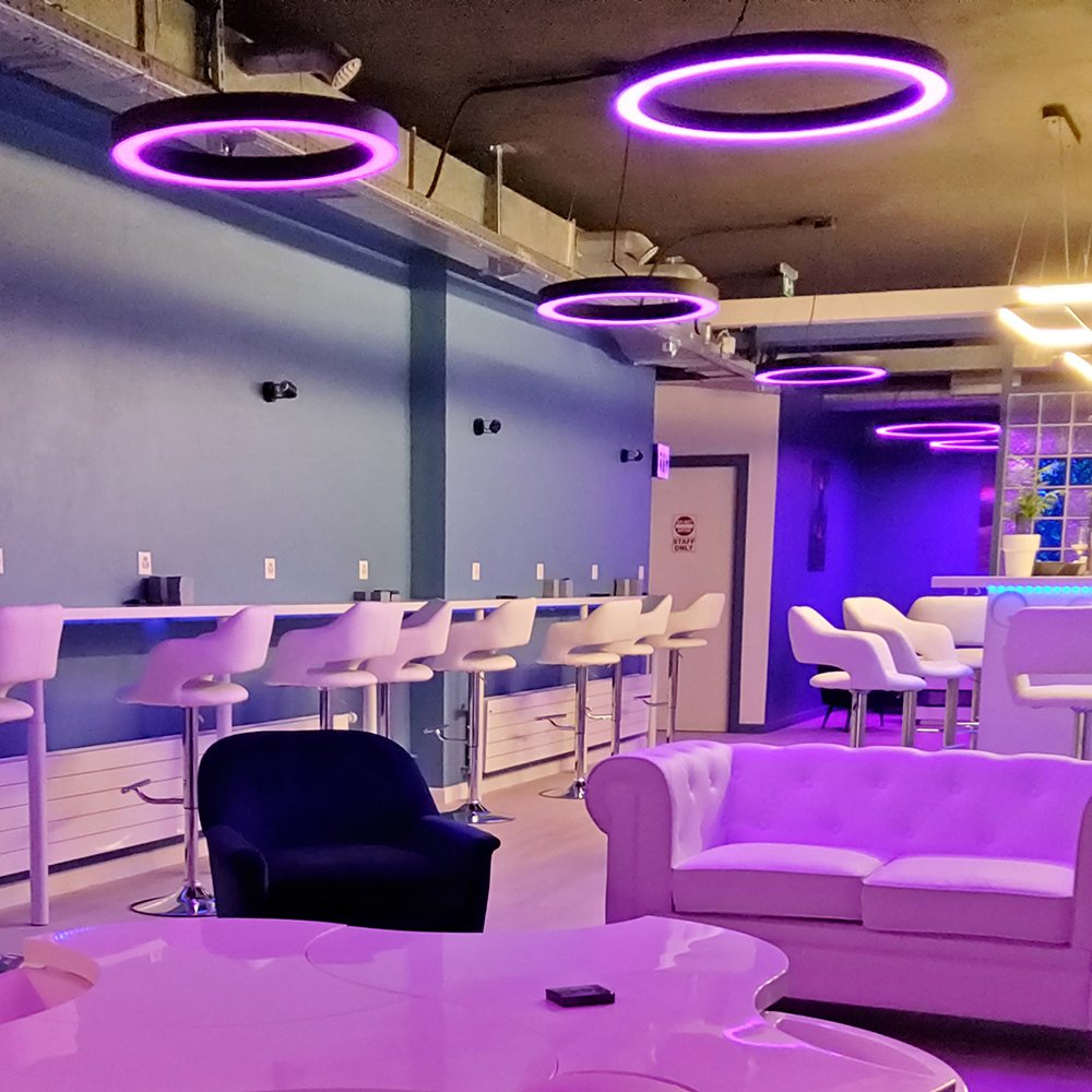 New Arrival RGB Aluminum Circle Light Suspended Chandelier RGB Ring Light for Coffee Store