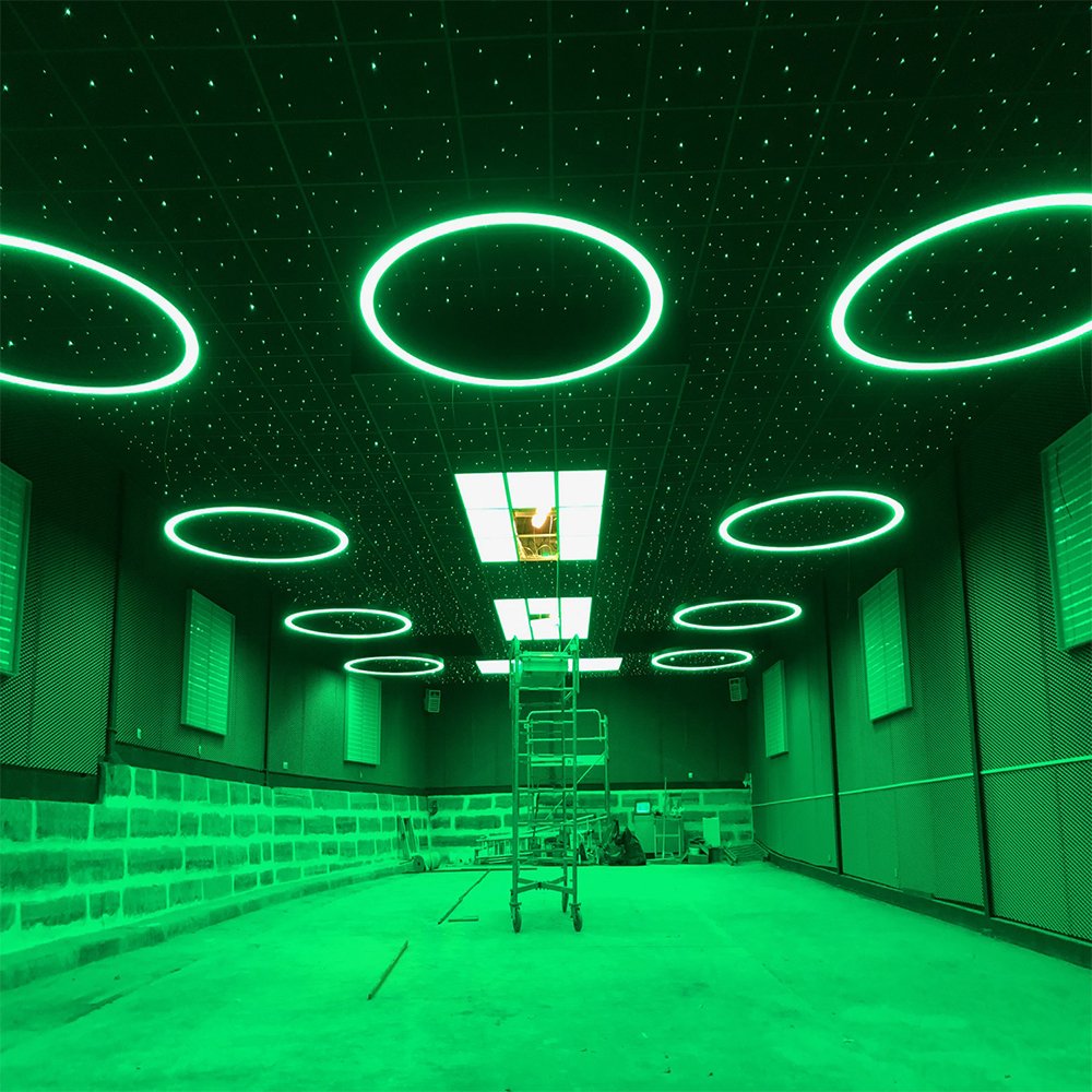 New Arrival RGB Aluminum Circle Light Suspended Chandelier RGB Ring Light for Coffee Store