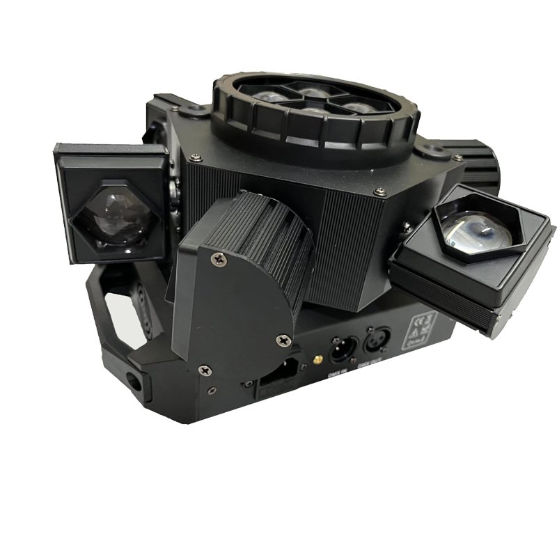 Alloy Shell 6-arm Bee Eye LED Beam Mobile Headlight With Red and Green Laser Effect, DJ Disco Music Ball, LASER LIGHTS