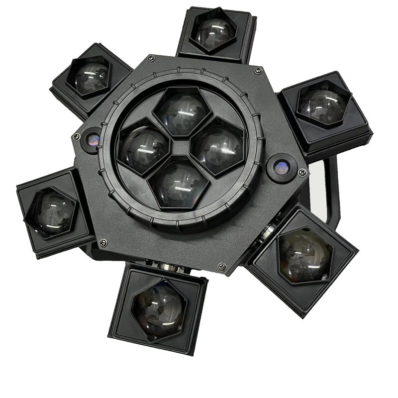 Alloy Shell 6-arm Bee Eye LED Beam Mobile Headlight With Red and Green Laser Effect, DJ Disco Music Ball, LASER LIGHTS