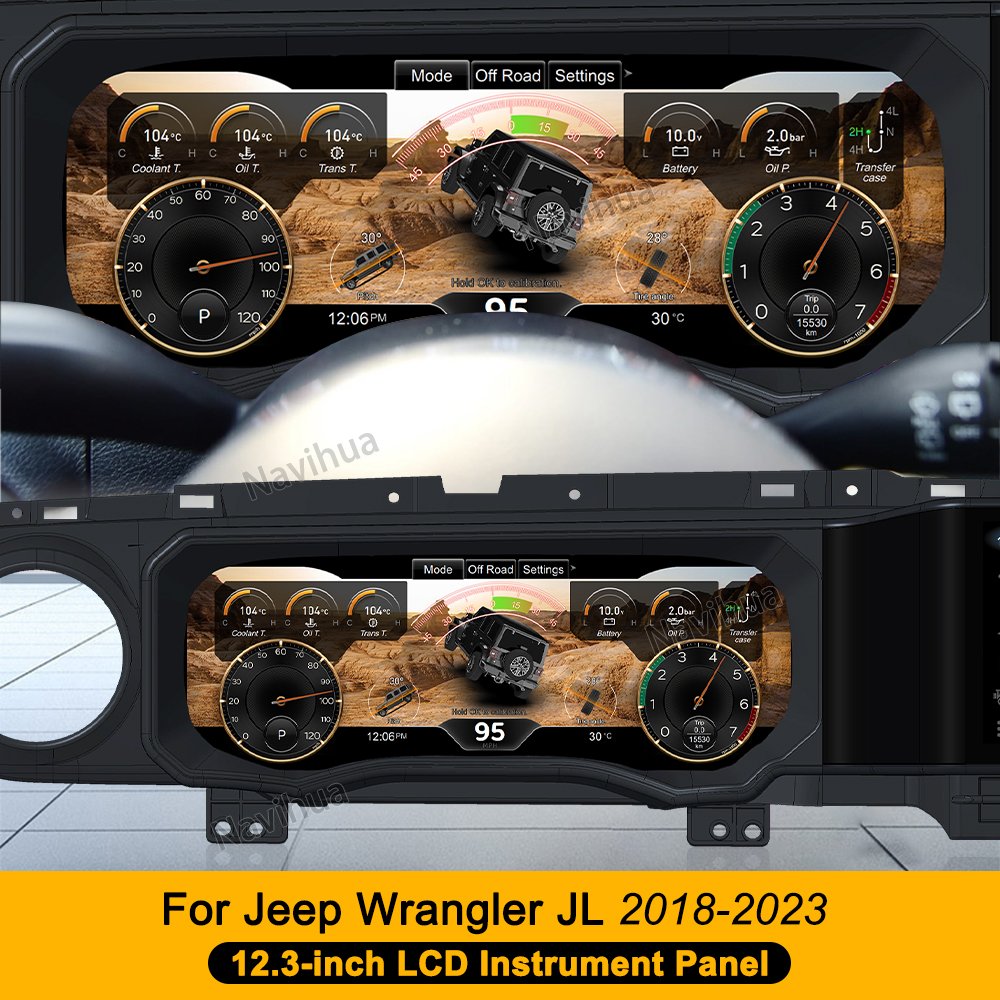 Navihua Dual Screen for Jeep Wrangler 2018-2023 Android Car Radio Multimedia DVD Player GPS Navigation Auto Accessories Upgrade