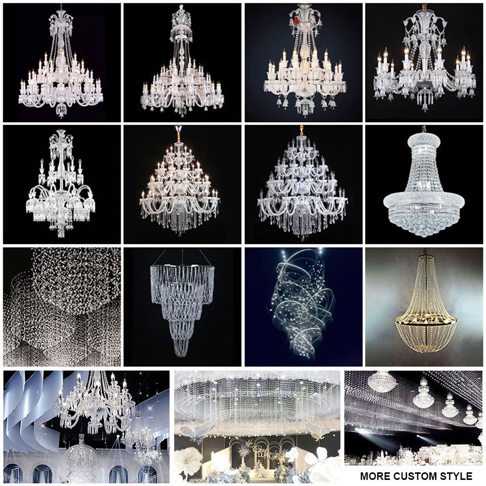 Custom Extra Large Wedding Banquet Hall Candle Maria Theresa Crystal Chandeliers