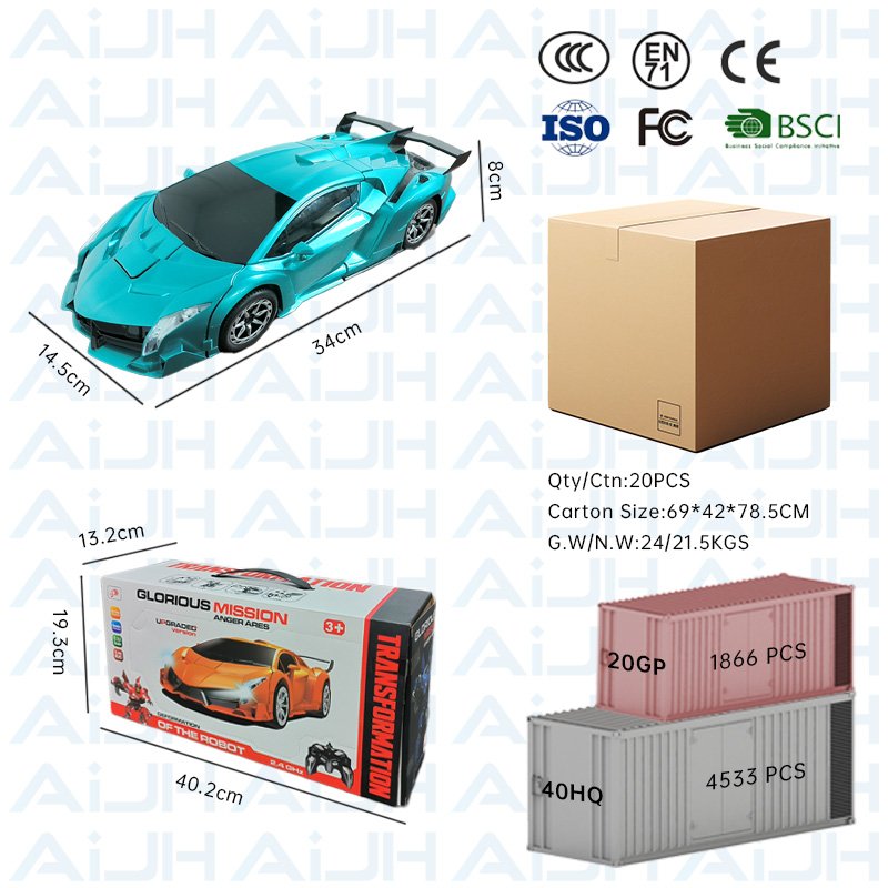 AiJH 1:12 Scale 2 in 1 Deformation 2.4GHZ Rc Cars 360 Degree Robot Car Rc Auto Demo Remote Control Car