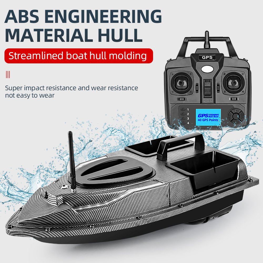 Flytec V900 GPS Fishing Bait Boat 500M Remote Control Boat 40 Points Auto Baiting LED Lighting 2.4G RC Boat With Dual Hoppers