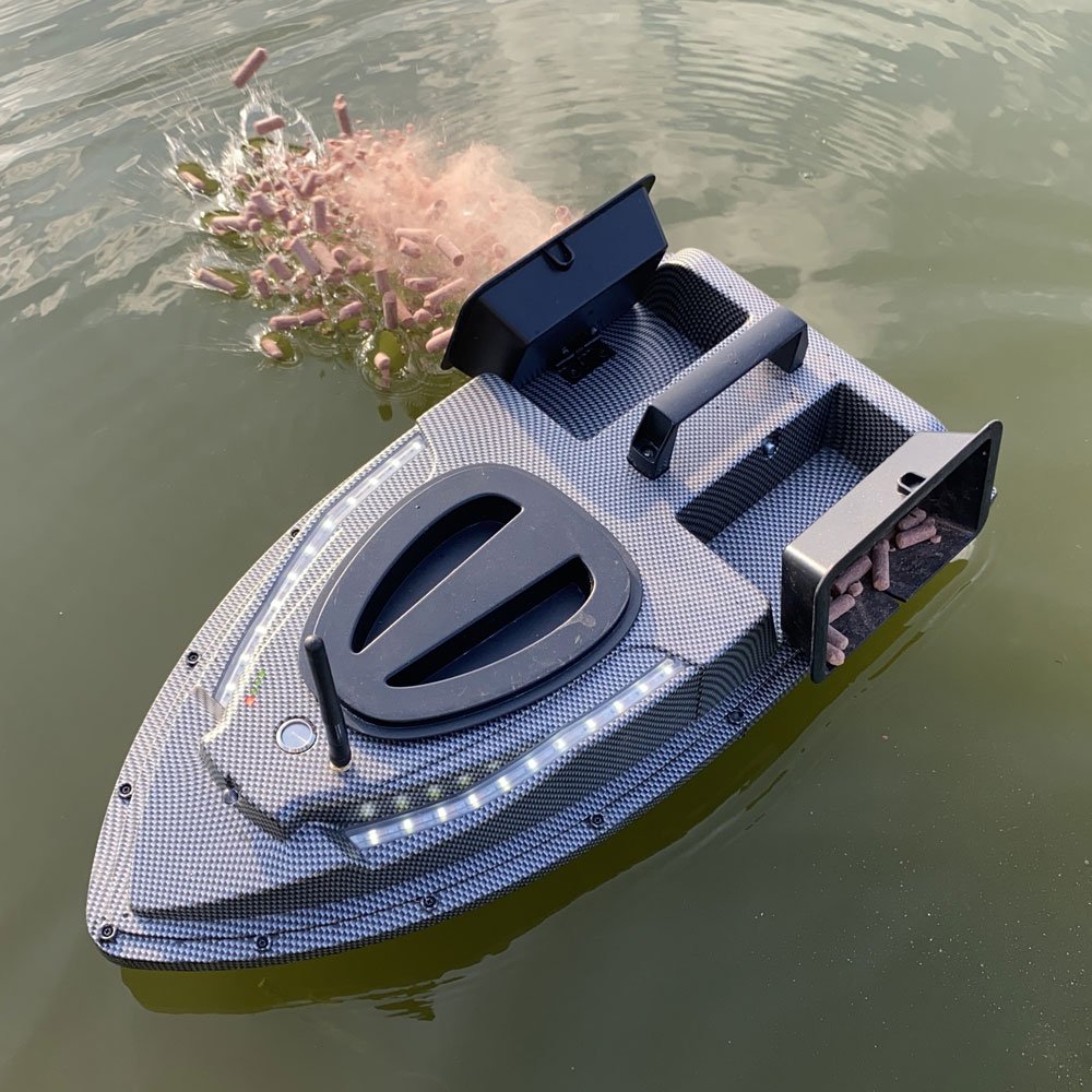 Flytec V900 GPS Fishing Bait Boat 500M Remote Control Boat 40 Points Auto Baiting LED Lighting 2.4G RC Boat With Dual Hoppers