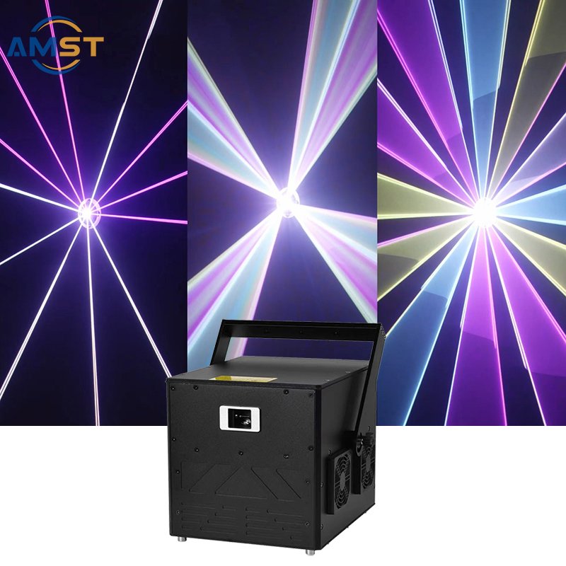 15W DJ Laser RGB Full Color Line Beam Scan Projector ILDA Stage Lighting Cartoon Flower Circle Wedding Party Disco Lamp