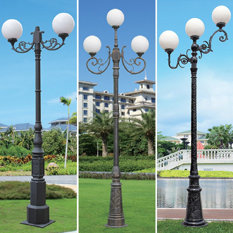 5 Years Warranty Vintage Classic Retro European Style Customized Street Lamp Pole Pathway Outdoor Garden Light